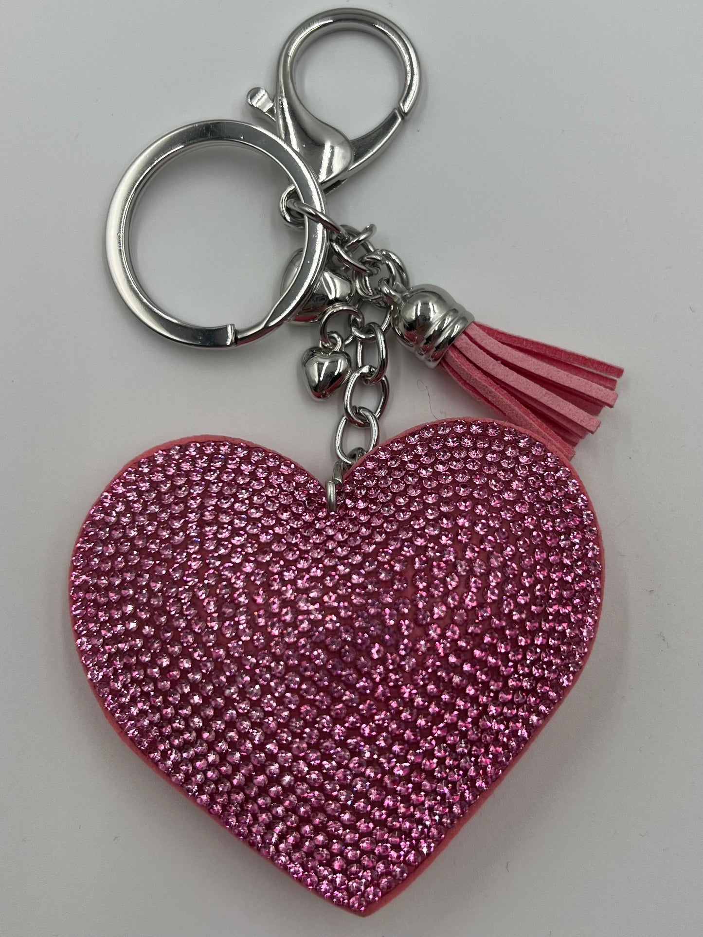 Sparkle Heart Baby Pink Bag Charm