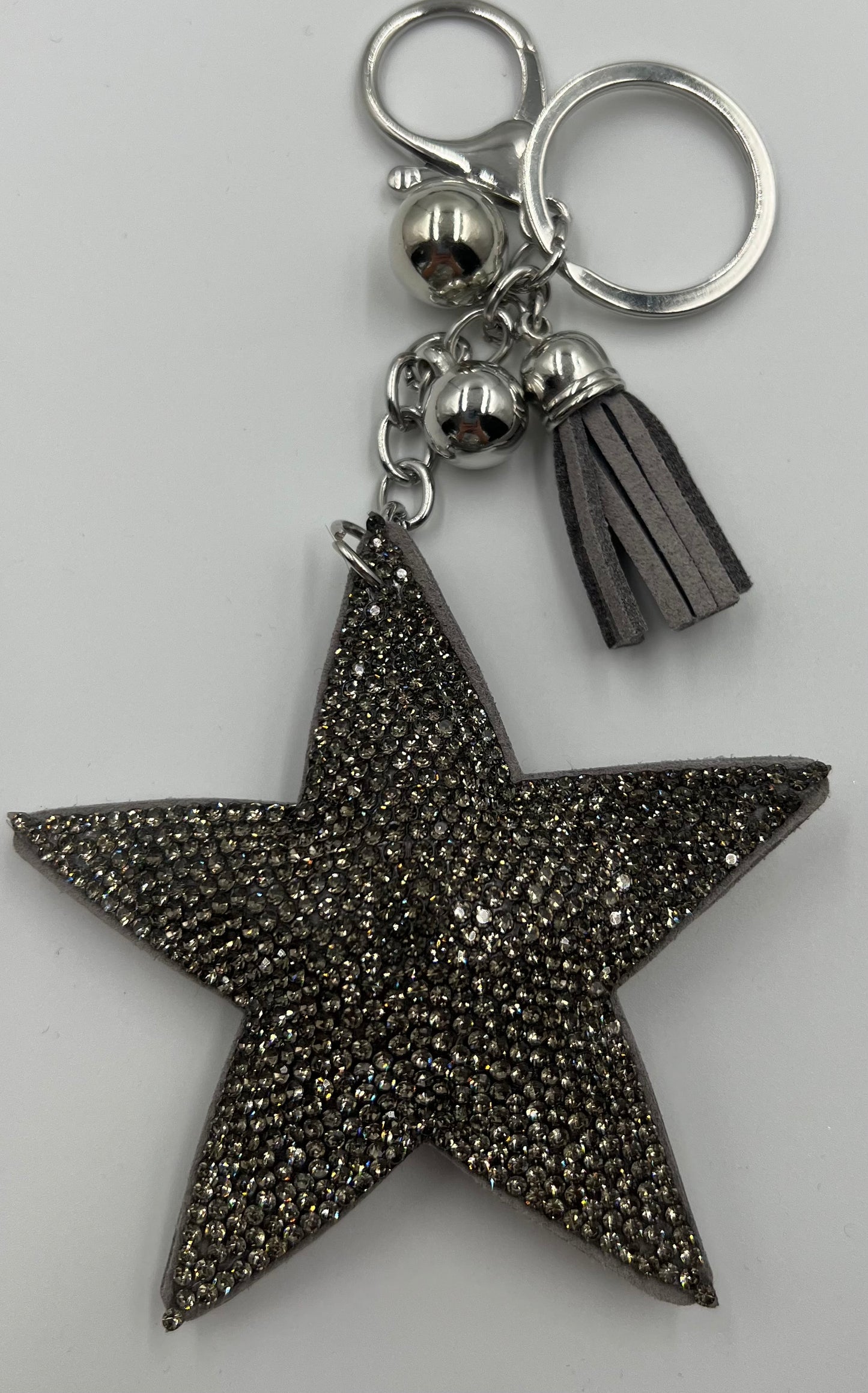 Sparkle Star Light Grey Bag Charm