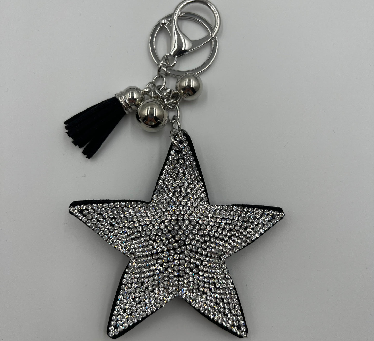 Sparkle Star Silver on Black Bag Charm
