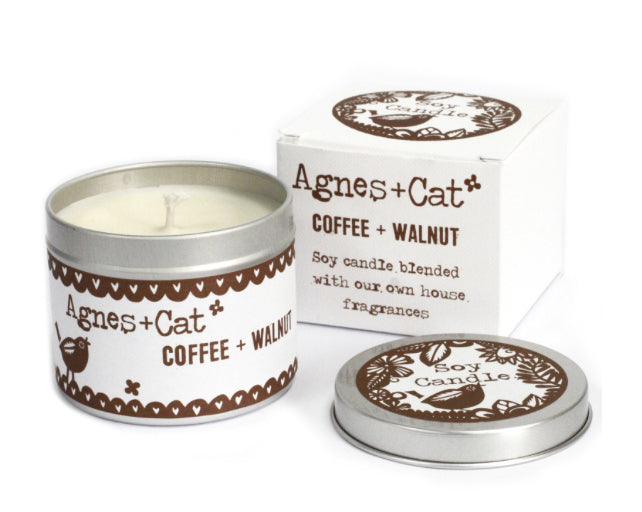 Coffee & Walnut Soy Wax Tin Candle