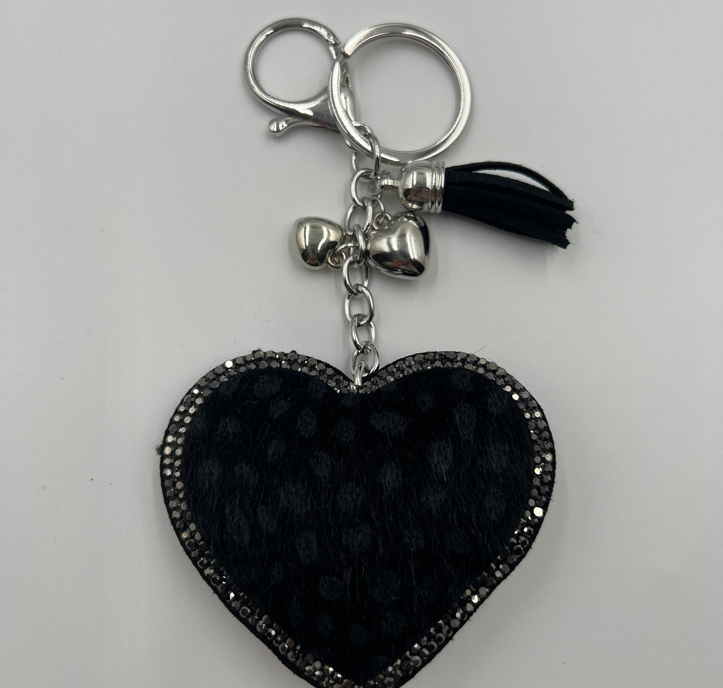 Leopard Heart Black Bag Charm