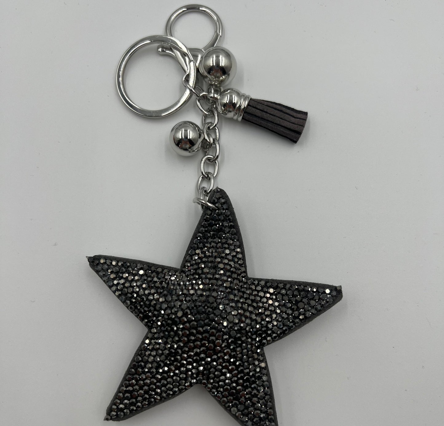 Sparkle Star Dark Grey Bag Charm