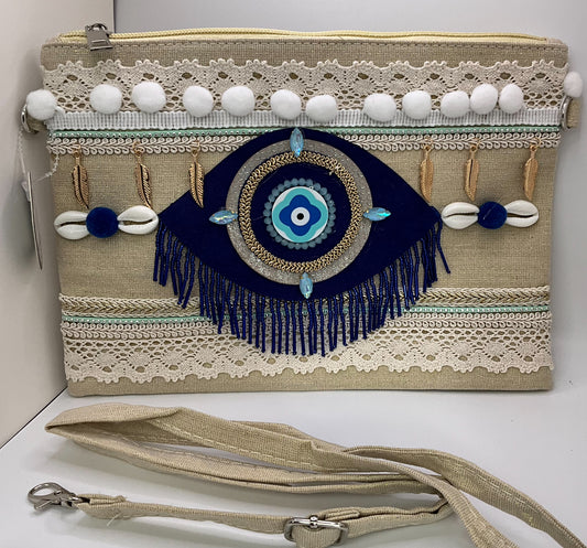 Evil eye crossbody bag beaded