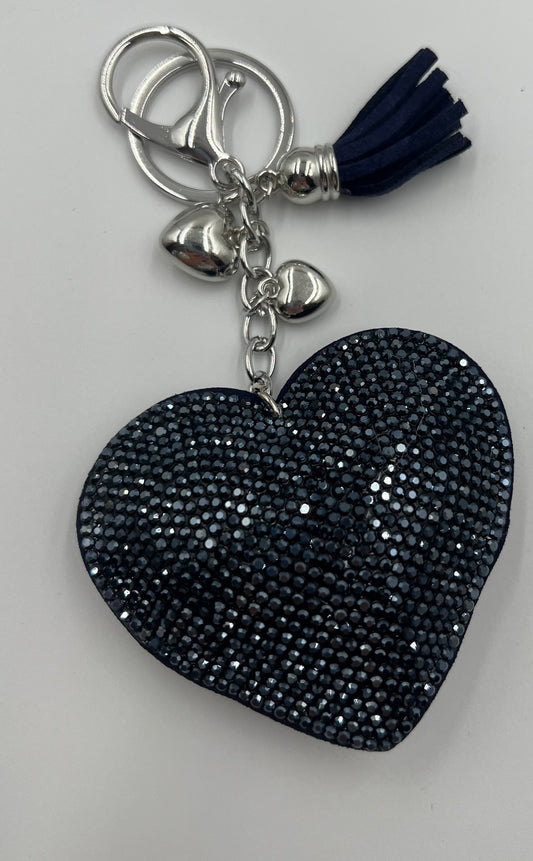 Sparkle Hear Navy Bag Charm