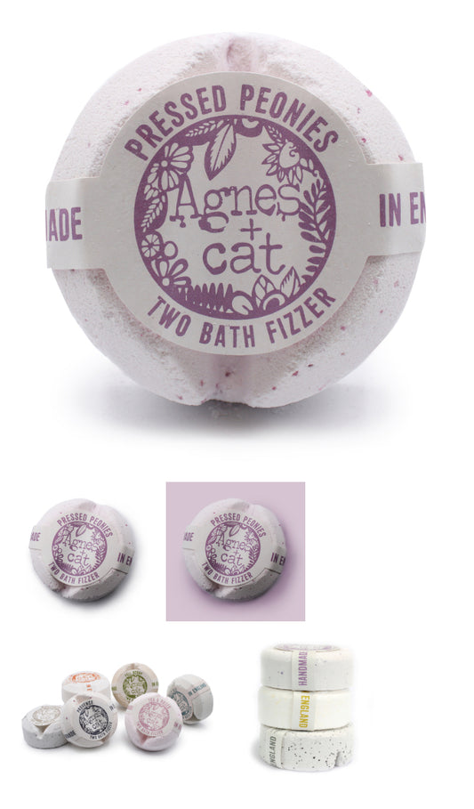 Pressed Peonies double bath fizzer