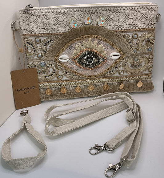 Evil eye crossbody gold