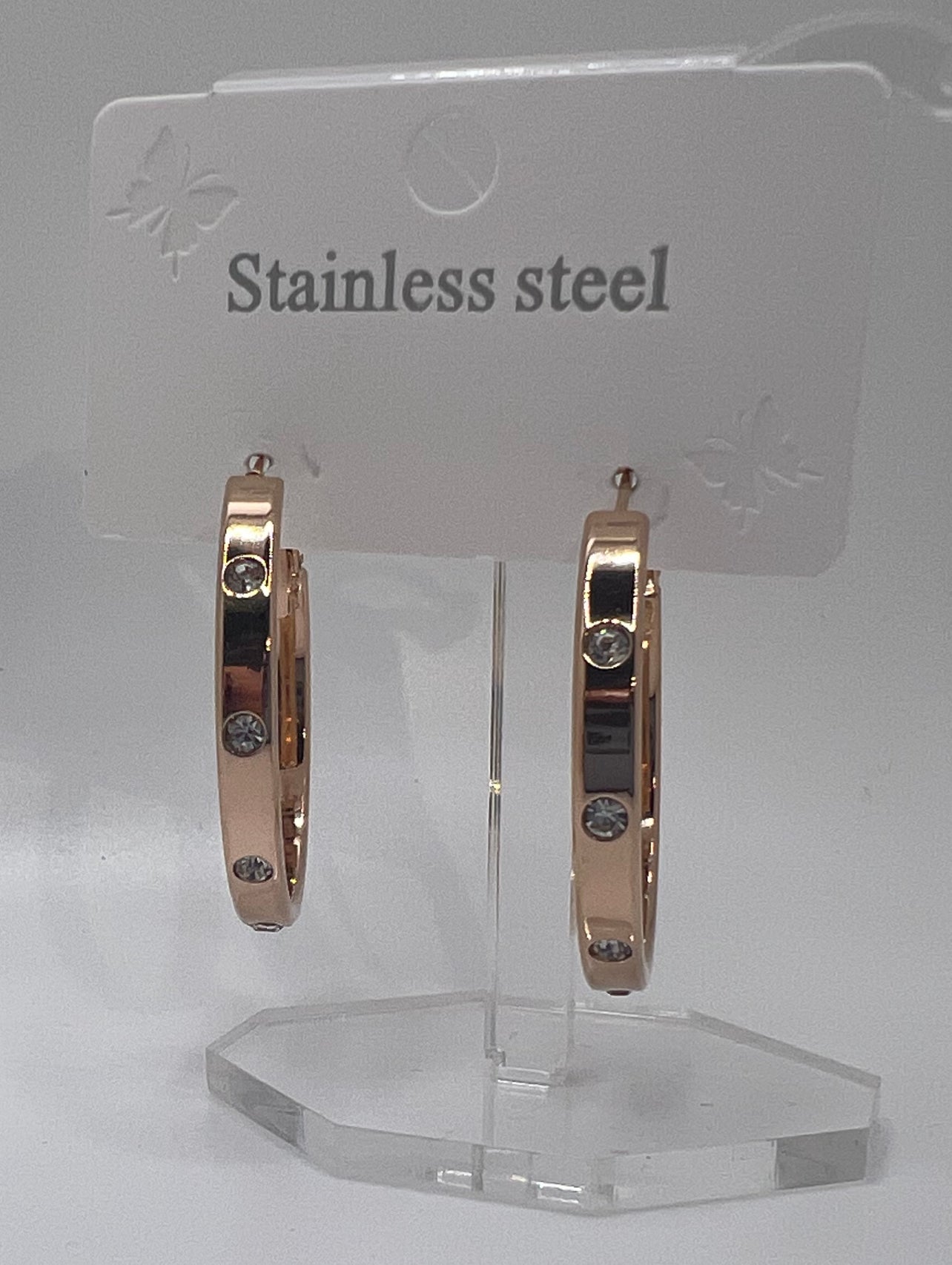 Medium Stainless Steel Spotted hoops