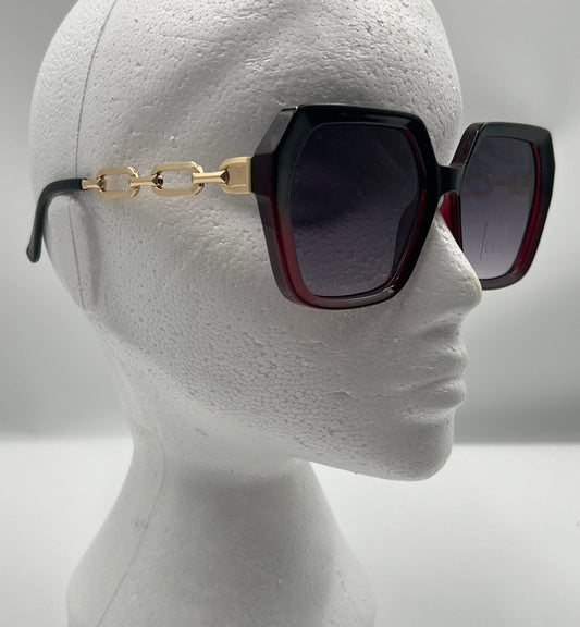 Kate Sunglasses Burgundy & Gold
