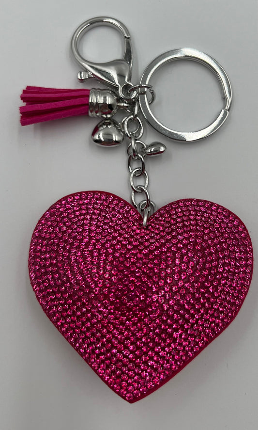 Sparkle Heart Ceris Pink Bag Charm