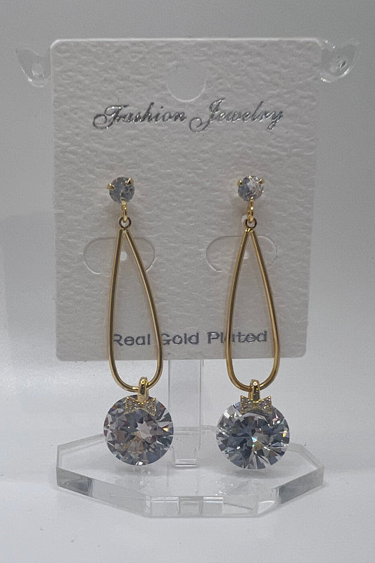 Real Gold Plated large Droplet Earrings