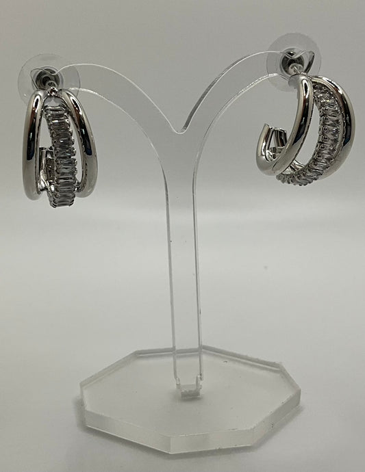 Triple Real Gold Plated Silver Hoop Earrings
