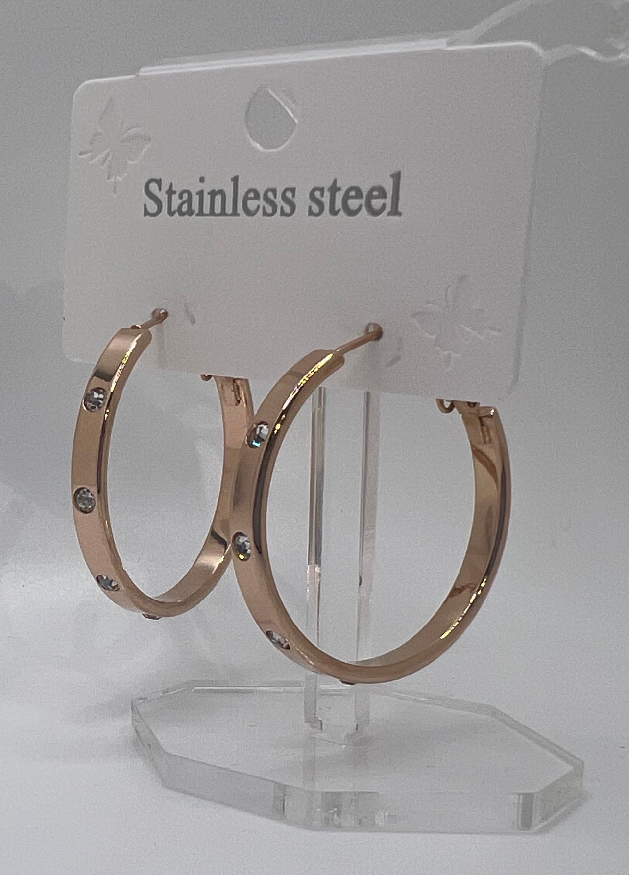Medium Stainless Steel Spotted hoops