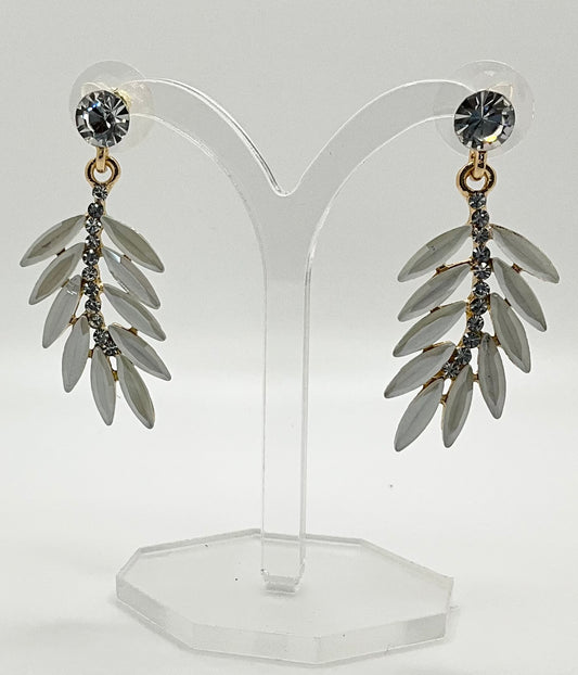 Valerie White Droplet Earrings