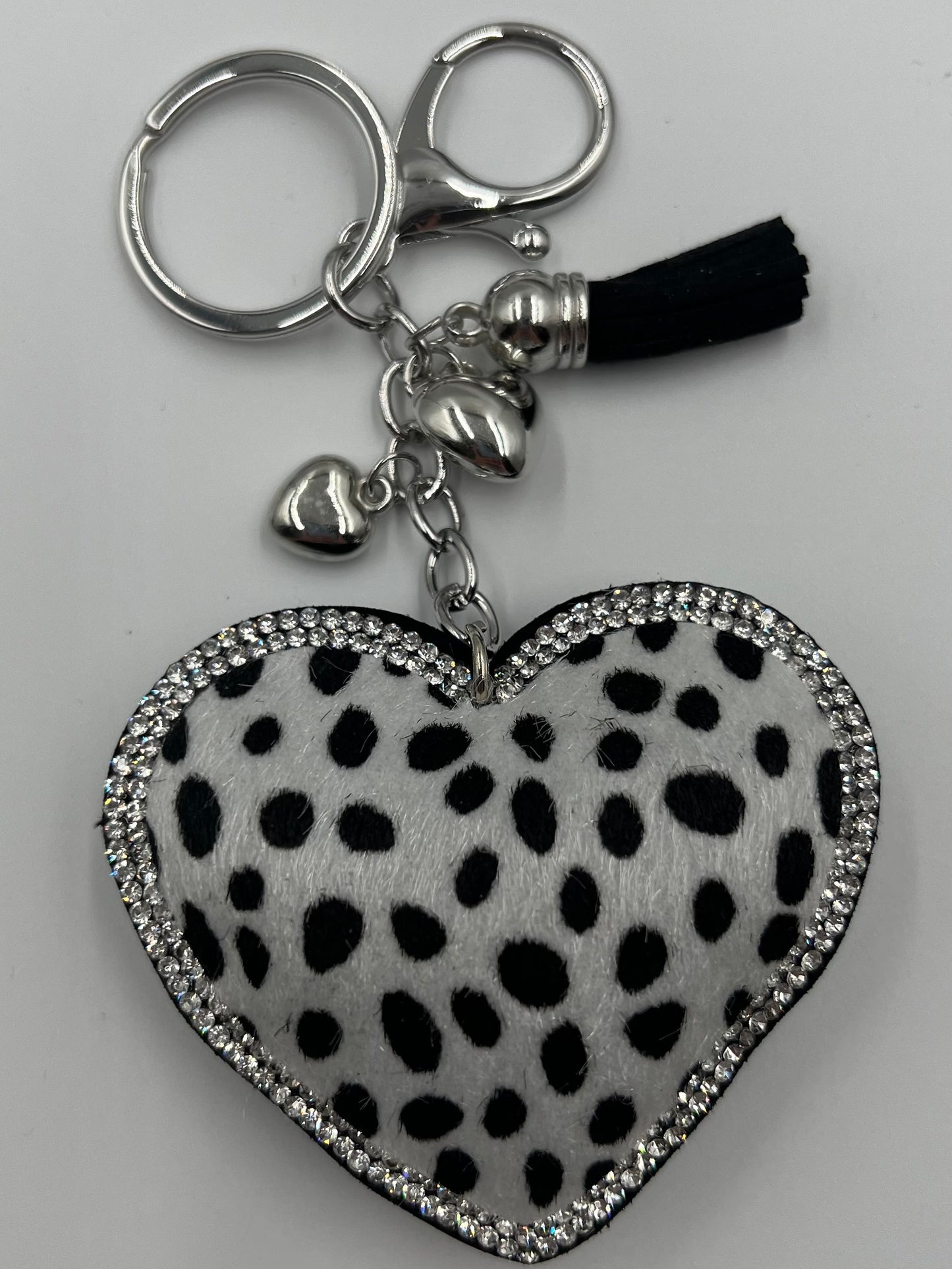 Leopard Heart White Bag Charm