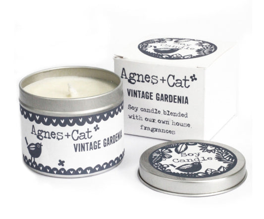 Vintage Gardenia Soy Wax Tin Candle